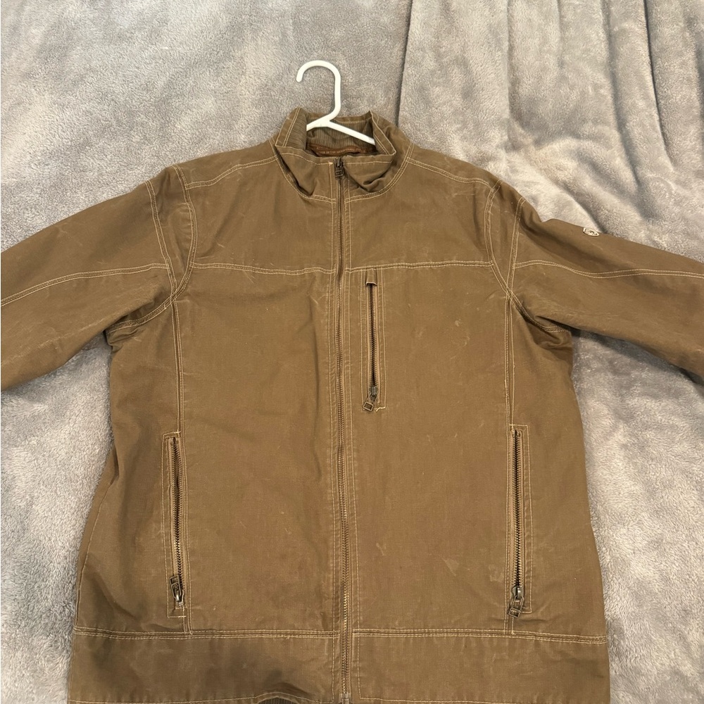 Kuhl Brown Bomber Jacket with Utilitarian Design